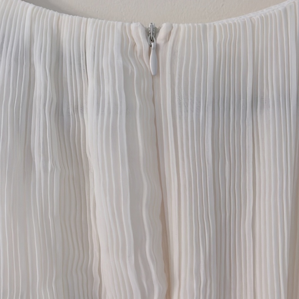 ZARA Cream Crinkly Midriff Cut Out Midi Dress M NWT - Picture 12 of 16